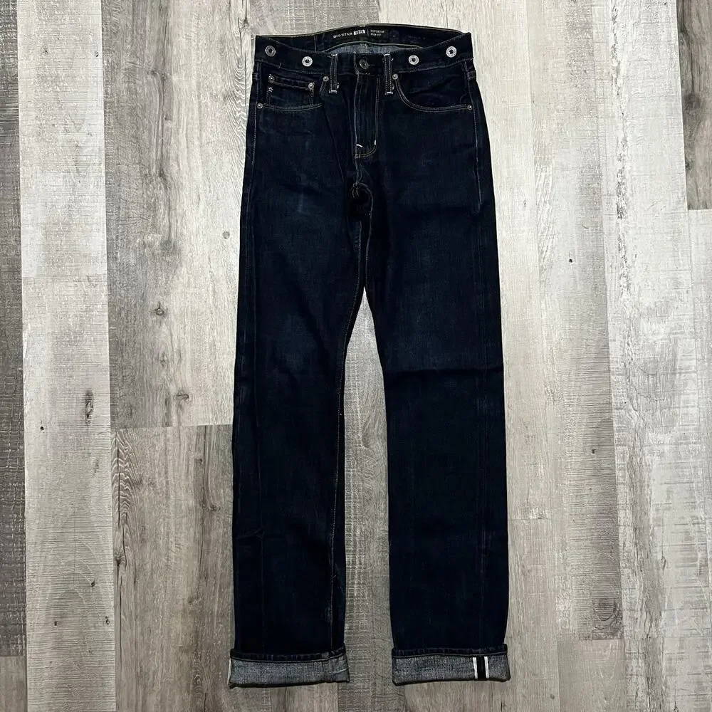 Big Star 1974 Div Slim Fit Mens Jeans Sz 29L Dark Wash Selvedge Denim Indigo